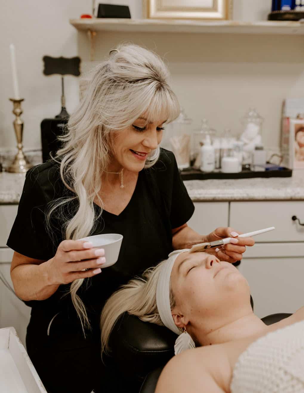 Young Female Getting Chemical Peels Treatment | Parlour at the Village in Salado, TX